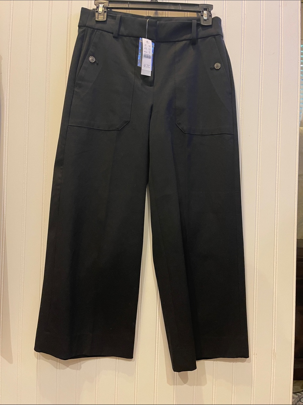 J. Crew Black Wide-Leg Cropped Pants
